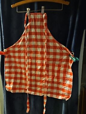 Vintage Red and White Gingham Kitchen Apron